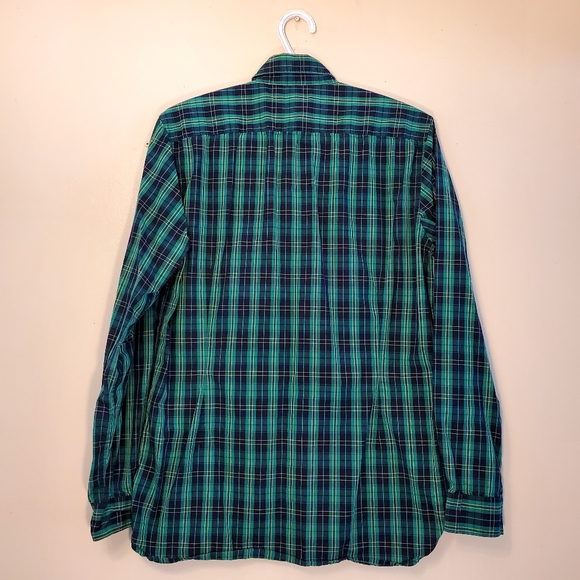 Joe Fresh Green Plaid Button Up Long Sleeve Shirt Men's US Small - Picture 2 of 8